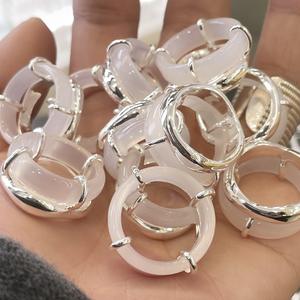 Bague en argent pur S925 à double couche avec incrustation transparente de jade blanc, nouveau design chinois haut de gamme, technologie de griffes - Product Image 5