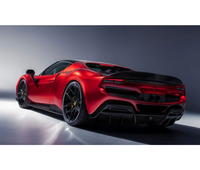 Kit carrosserie N-style en fibre de carbone sèche pour Ferrari 296 GTB GTS : Nouvelle lèvre avant, jupes latérales, diffuseur arrière et aileron arrière