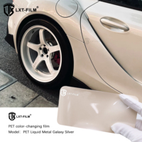 Liquide Métal Muse Blanc Couleur Super Brillant PET Auto Body Wrap Airless Changement de Couleur Film Auto-Adhésif