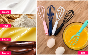 Fouet à œufs en silicone pour ustensiles de cuisine antiadhésifs, fouet à ballon résistant à la chaleur avec poignée en PP, batteur à œufs manuel anti-rayures pour la cuisine - Product Image 5