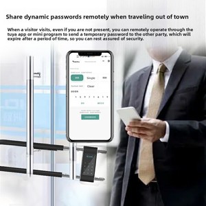 Serrure intelligente U9 à double porte avec empreinte digitale, mot de passe et clavier, antivol pour vélos et portes en bois/acier/alliage d'aluminium - Product Image 2