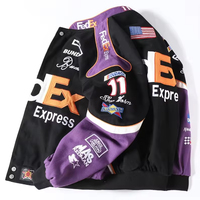 Vente en gros de blousons de bombardier d'automne grande taille avec logo brodé OEM Vestes de course Nascar en coton vintage Veste pour hommes