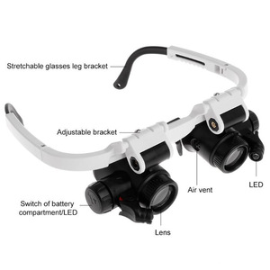 YUHON Usine En Gros 8x 23x LED Écran Loupe Portant Des Lunettes Type Montre Maintenance Inspection Identification Fait ABS 1 - Product Image 1