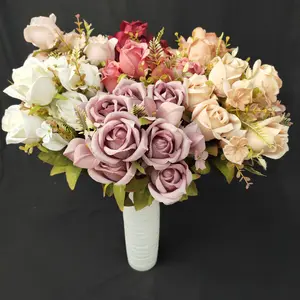 Manufacturers wholesale 11 head of Polish home photography wedding handmade flower simulation roses