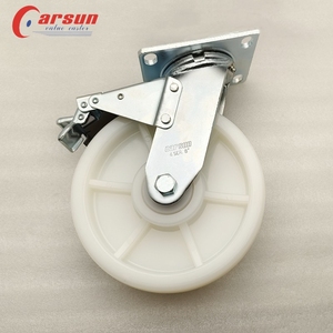 CARSUN Heavy Duty Rollen rad 4 5 6 8 Zoll weißes Nylon-Rad kugellager Industrielle Lenk rolle OEM unterstützt - Product Image 6