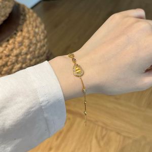 Dylam Customized Fine Jewelry Hypoallergenic 22K Gold Plated 925 Sterling Silver 5A Zirconia Gourd Pendant <b>Bracelets</b> for Women - Product Image 2