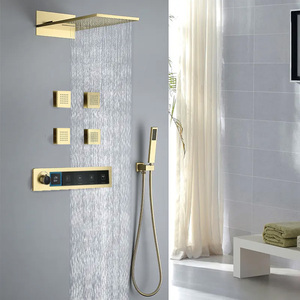 Miscelatore <span class=keywords><strong>doccia</strong></span> di lusso Set bagno Display digitale lunga fila pulsante a temperatura costante a quattro funzioni <span class=keywords><strong>soffione</strong></span> <span class=keywords><strong>doccia</strong></span> - Product Image 2