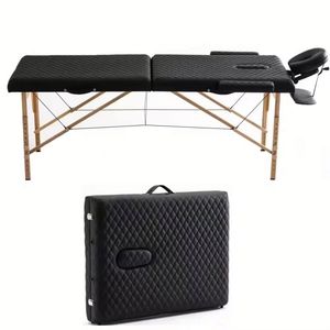 <span class=keywords><strong>Table</strong></span> <span class=keywords><strong>de</strong></span> <span class=keywords><strong>massage</strong></span> pliable en bois à 2 sections, légère et portable, pour salon <span class=keywords><strong>de</strong></span> beauté et spa - Product Image 1