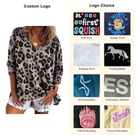 Sublimation d'animaux T-shirt ample à manches longues pour femmes Vêtements décontractés
