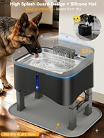 Fontaine à eau surélevée pour chien 11L, sans déversement, 4 hauteurs réglables, distributeur d'eau automatique pour grands chiens