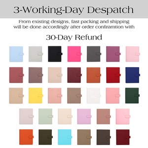 Hongbo tốt nhất bán logo dập nổi 39-Color Pebble da 35 mét vàng-ring A5 Ngân Sách chất kết dính máy tính xách tay bìa với ngăn có sẵn - Product Image 2