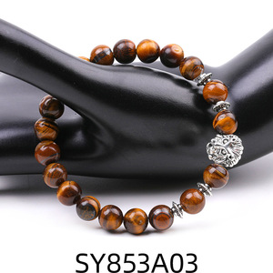 Braccialetti di Buddha in pietra naturale da uomo con pietra di tigre e pietra di potere energetico braccialetti di guarigione dell'amicizia regalo per lui - Product Image 3
