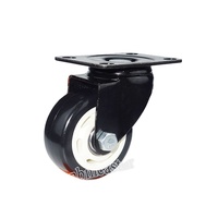 Roue pivotante à disque de 4 pouces en PVC/PU de moyenne capacité avec frein - Personnalisable (OBM/ODM/OEM)