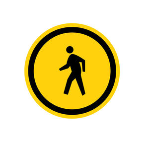 لافتة إرشادية مخصصة للمشاة، لافتة مرورية عاكسة من الألومنيوم، لافتة معدنية صفراء فارغة مع طباعة بالأشعة فوق البنفسجية - Product Image 4