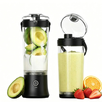 USB-aangedreven blender-sapcentrifuge voor wandelen, mini draadloze fruit- en groentemolen, 500ml lekvrije container