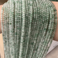 Perles en pierre naturelle facettées de 2 mm, 3 mm, 4 mm, cristal, pierre précieuse, quartz fraise vert, perles en vrac pour la fabrication de bijoux