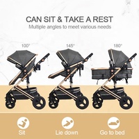 Poussette pour bébé Combo siège auto Système de voyage Poussette pliable pour bébé Landau 3 en 1 Européen