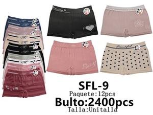 SFL-9 Pantaloncini Lavorati a Maglia da Donna, Vita Media, Elastici, Traspiranti, in Cotone e Spandex, Stile Casual con Decorazione Ricamata - Product Image 1