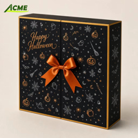 Boîte de calendrier de l'avent d'Halloween personnalisée, 24 jours, vide, avec ruban, pour emballage de chocolats et bonbons, cadeau surprise