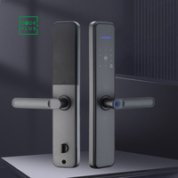 Doorplus nueva llegada TT LOCK cerradura de manija de puerta inteligente TUYA WIFI huella dactilar cerradura biométrica contraseña sin llave para aluminio