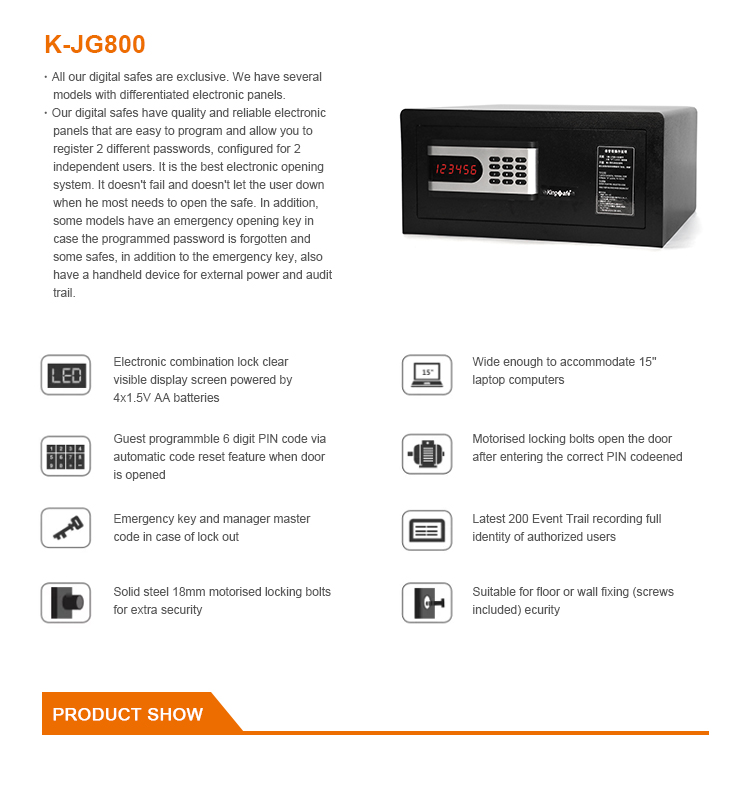 Document Personal Safe Home Hotel Office Safe Digital Electric Safe Box With Keypad Override Keys