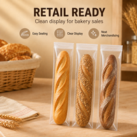 Sacs à pain en BOPP transparents micro-perforés imprimés sur mesure avec fermeture autocollante pour l'emballage automatique des boulangeries