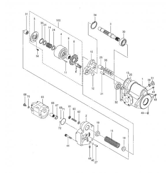 Belparts Excavator Main Pump for Hitachi ZX50 ZX40 ZX17-U ZX110