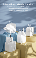 Adaptateur de voyage pliable rapide pour téléphone portable et ordinateur portable (prise AU/UK/US) avec 2 ports USB Type-C QC3.0 PD 30W/45W/65W SCP OTP Chargeur mural GaN