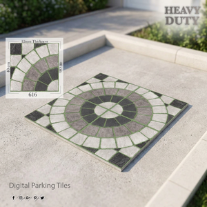 9mm Thick 400x400mm Embossed Rustic Matte Non-Slip Porcelain Digital Parking Floor Tiles Outdoor 16x16 - Product Image 6