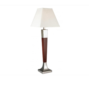 Lámpara de Mesa Pequeña de Madera Negra con Pantalla de Tela de Lino para Decoración de Habitaciones de Hotel - Product Image 2