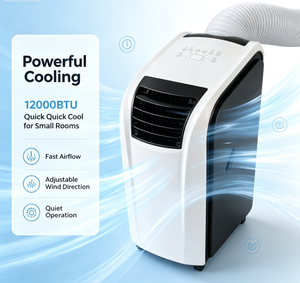 Climatiseur Portable Airwens 14000 BTU, Refroidissement et Chauffage, Unité Compacte avec Roues, Télécommande, Scénarios Applicables : Location - Product Image 2