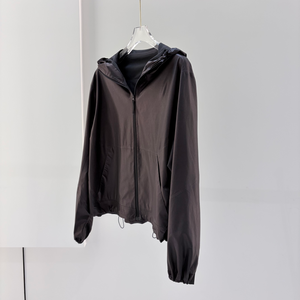 New Arrival Waist Cinched Zip up Hooded Womens Leather Jacket Ultra Thin <strong>Sheepskin</strong> Outdoor Leather <strong>Coat</strong> <strong>for</strong> Casual - Product Image 2