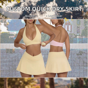 Custom Women's Tennis <b>Skirt</b> Set Sports Bra High Waist Quick Dry Breathable Two Piece Activewear OEM Manufacturer - Product Image 2