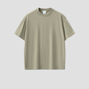 Respirant Vintage hommes T-Shirts 305GSM 100% coton surdimensionné goutte épaule Streetwear manches courtes plaine teint Style Hip Hop - Product Image 3