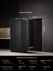 COLMO <b>Refrigerator</b> C3 Tempered Glass Auto-Defrost Flat Full-Embedded French Style 522L Four-Door Large Capacity Hous - Product Image 5