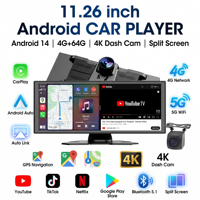 OEM ODM Logo Kustom Layar Mobil Portabel Android 14 11,26 Inci 4K Dash Cam 4G+64G 8-Core Wireless CarPlay Android Auto Player