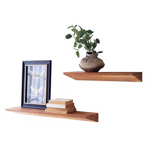 Solid Wood Wall Mounted Double Tier Storage <b>Rack</b> Customized Shape for Living Room-Modern Design Sustainable Durable Handmade - Product Image 6