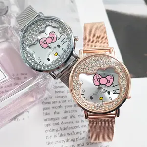 Reloj Hello Kitty Girls Watch Reloj De Pulsera Para Mujer 저렴한 가격 시계 숙녀 석영 키즈 소녀 만화 학생 시계