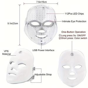 Masque facial à photons LED 7 couleurs-C Anti-acné, rajeunissement et réparation de la peau | Thérapie par la lumière rouge sans fil - Product Image 2