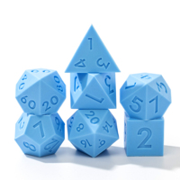 Ensemble de dés DND en silicone bleu ciel, faits à la main, écologiques, à bords tranchants, 1 pièce, polyédriques pour Dungeons & Dragons, jeux de rôle de table