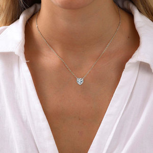 Collana con Pendente in Moissanite Taglio Cuore 8x8mm 2CT Colore D VVS1 in Argento 925 Placcato Oro 14K e Rodio per Donne, Uomini e Bambini - Product Image 6