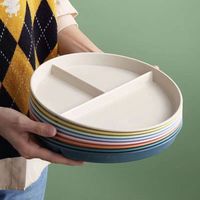 Plaques divisées en plastique réutilisables et écologiques légères lavables au lave-vaisselle et au micro-ondes pour enfants et adultes