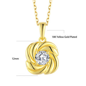 YILUN Pendentif <span class=keywords><strong>fleur</strong></span> d'été classique pour femme Zircon cubique plaqué or Pendentif à breloque en argent sterling 925 Bijoux - Product Image 6