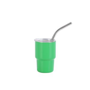 Mini Vaso de Acero Inoxidable de Doble Pared con Aislamiento, Taza Pequeña para Auto con Pajita Metálica - Product Image 2