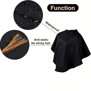 Mantella Nera/Marrone Personalizzata per Acconciature, con Collo Regolabile, per Clienti, da Donna, Grembiule Professionale per Parrucchieri, Truccatori, Bavaglino per Shampoo - Product Image 3