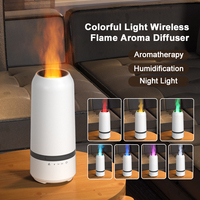 Humidificateur ultrasonique rechargeable à flamme colorée et lumière LED USB Portable 3D Fire Essential Oil Aroma Diffuser