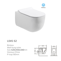 Commode bon prix cuvette de toilette en céramique suspendue au mur articles sanitaires moderne closestool ensembles de toilette de salle de bain suspendus