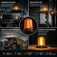 Feux de signalisation rotatifs à LED magnétiques RCJ 12-24V, clignotants, pour chariot élévateur, ambulance, signalisation routière, en matériau PC