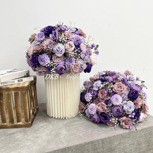 ลูกบอลดอกไม้ประดิษฐ์สีม่วงสำหรับตกแต่งโต๊ะงานแต่งงานขนาด50ซม. ออกแบบได้เอง - Product Image 6