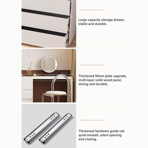 Tocador de madera maciza, cómoda, armario de almacenamiento, tocador de esquina multifuncional, escritorio - Product Image 2